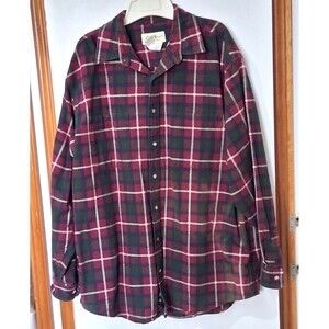 Vintage Eddie Bauer Mens Tall Large Plaid Flannel Shirt Multicolor Cotton Casual